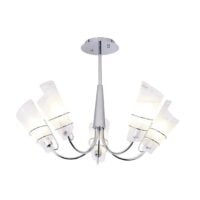 BRIGHT STAR CH445/5 POLISHED CHROME & CRACKLED GLASS CHANDELIER