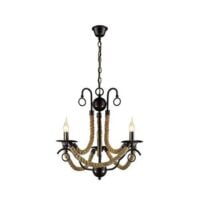 BRIGHT STAR CH475/3 BROWN METAL & ROPE CHANDELIER