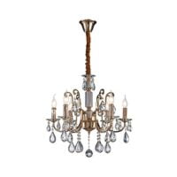 BRIGHT STAR CH511/6 IRON & CRYSTAL CHANDELIER
