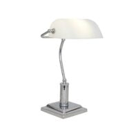 EUROLUX T104CH BANKERS WHITE & CHROME LAMP