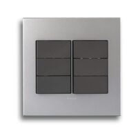 LEGRAND ARTEOR P644MSA 4X4 6 LEVER 1 WAY SWITCH, SOFT ALU