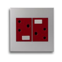 LEGRAND ARTEOR PDDED44SA DOUBLE DEDICATED SOCKET, SOFT ALU