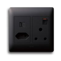 LEGRAND YSALIS PYMONU44BLK SA+USB TYPE-A+C SOCKET, BLACK
