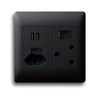 LEGRAND YSALIS PYONSU44BLK SA+SLIMLINE+USB SOCKET, BLACK