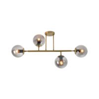 BRIGHT STAR CF560/4 GOLD & SMOKED GLASS CEILING LIGHT