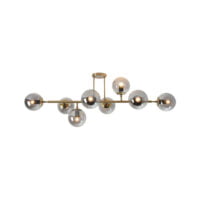 BRIGHT STAR CF562/8 GOLD & SMOKED GLASS CEILING LIGHT