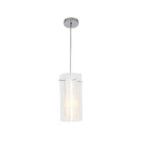 BRIGHT STAR PEN163 POLISHED CHROME & PATTERNED PENDANT