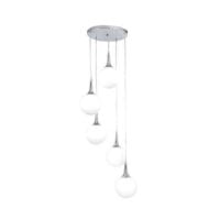 BRIGHT STAR PEN284/5 POLISHED CHROME & OPAL PENDANT