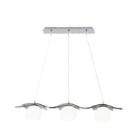 BRIGHT STAR PEN341/3 POLISHED CHROME & GLASS PENDANT