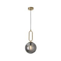 BRIGHT STAR PEN463 GOLD & SMOKED GLASS PENDANT