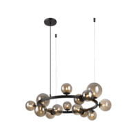 BRIGHT STAR PEN472/14 MATT BLACK & SMOKED GLASS PENDANT