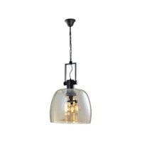 BRIGHT STAR PEN570 BLACK & COGNAC GLASS PENDANT
