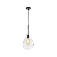 BRIGHT STAR PEN573 BLACK & CLEAR GLASS PENDANT