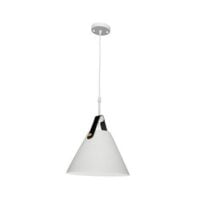 BRIGHT STAR PEN606 WHITE & LEATHER PENDANT