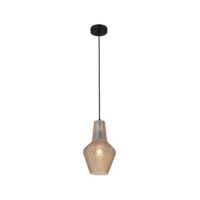 EUROLUX P797AM MILANO BLACK & AMBER GLASS PENDANT