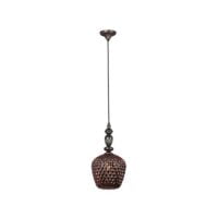EUROLUX P907C LISBON BLACK NICKEL & COPPER GLASS PENDANT