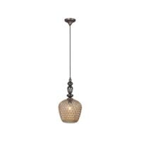 EUROLUX P907CHA LISBON BLACK NICKEL & CHAMPAGNE GLASS PENDANT