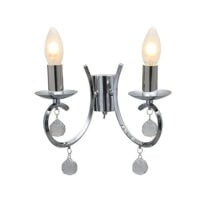 EUROLUX W35CH CRYSTAL & CHROME WALL LIGHT