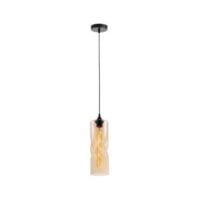 K-LIGHT LW-KLCH-2175/AB TWISTED AMBER GLASS & BLACK PENDANT