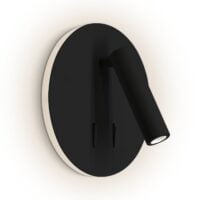 SPAZIO 8289/3030 SPIN ROUND MATT BLACK WALL LIGHT