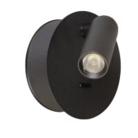 SPAZIO 8295.3030 HILTON CHARGE UP ROUND BLACK WALL LIGHT