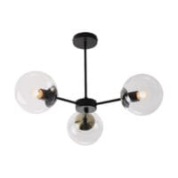 BRIGHT STAR CH537/3 BLACK & ANTIQUE BRASS CHANDELIER