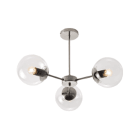 BRIGHT STAR CH537/3 SATIN CHROME METAL CHANDELIER