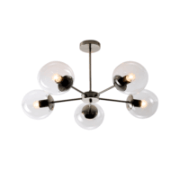 BRIGHT STAR CH537/5 SATIN CHROME METAL CHANDELIER