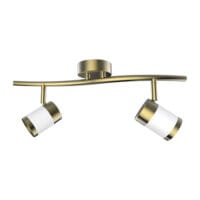 BRIGHT STAR S172/2 MATT WHITE & BRASS SPOTLIGHT
