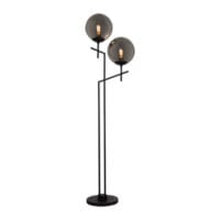 BRIGHT STAR SL072 BLACK & SMOKED GLASS FLOOR LAMP