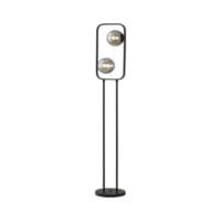 BRIGHT STAR SL417 BLACK METAL & GLASS FLOOR LAMP