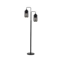BRIGHT STAR SL418 BLACK METAL & GLASS FLOOR LAMP