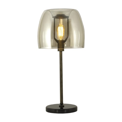 BRIGHT STAR TL175 COGNAC GLASS FLOOR LAMP Discount Lighting