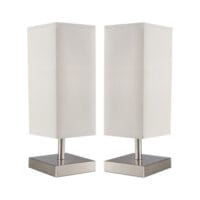 BRIGHT STAR TL196 SATIN TABLE LAMP, TWIN SET