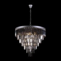 230v 40W E14 Extra Large Crystal 7 Tier Chandelier, Charcoal Grey