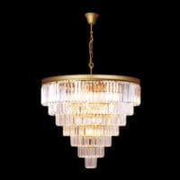 230v 40W E14 Extra Large Crystal 7 Tier Chandelier, Satin Gold