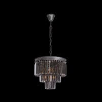 230v 40W E14 Small Crystal 3 Tier Chandelier, Charcoal Grey
