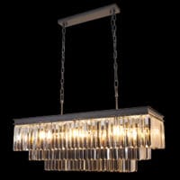 230v 40W E14 Smoke Crystal Rectangular Chandelier
