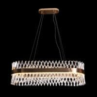230v 88W LED SMD Oval Crystal and Gold Chandelier