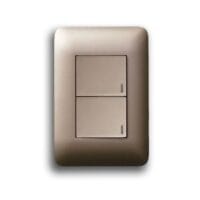 LEGRAND YSALIS PY224CHA 2X4 2 LEVER 1 WAY SWITCH, CHAMPAGNE